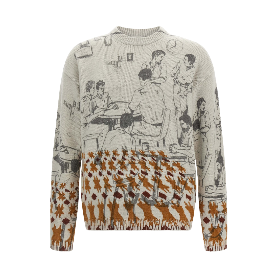 KW1439YN0373943 JW Anderson Jacquard Pattern Sweater Grey
