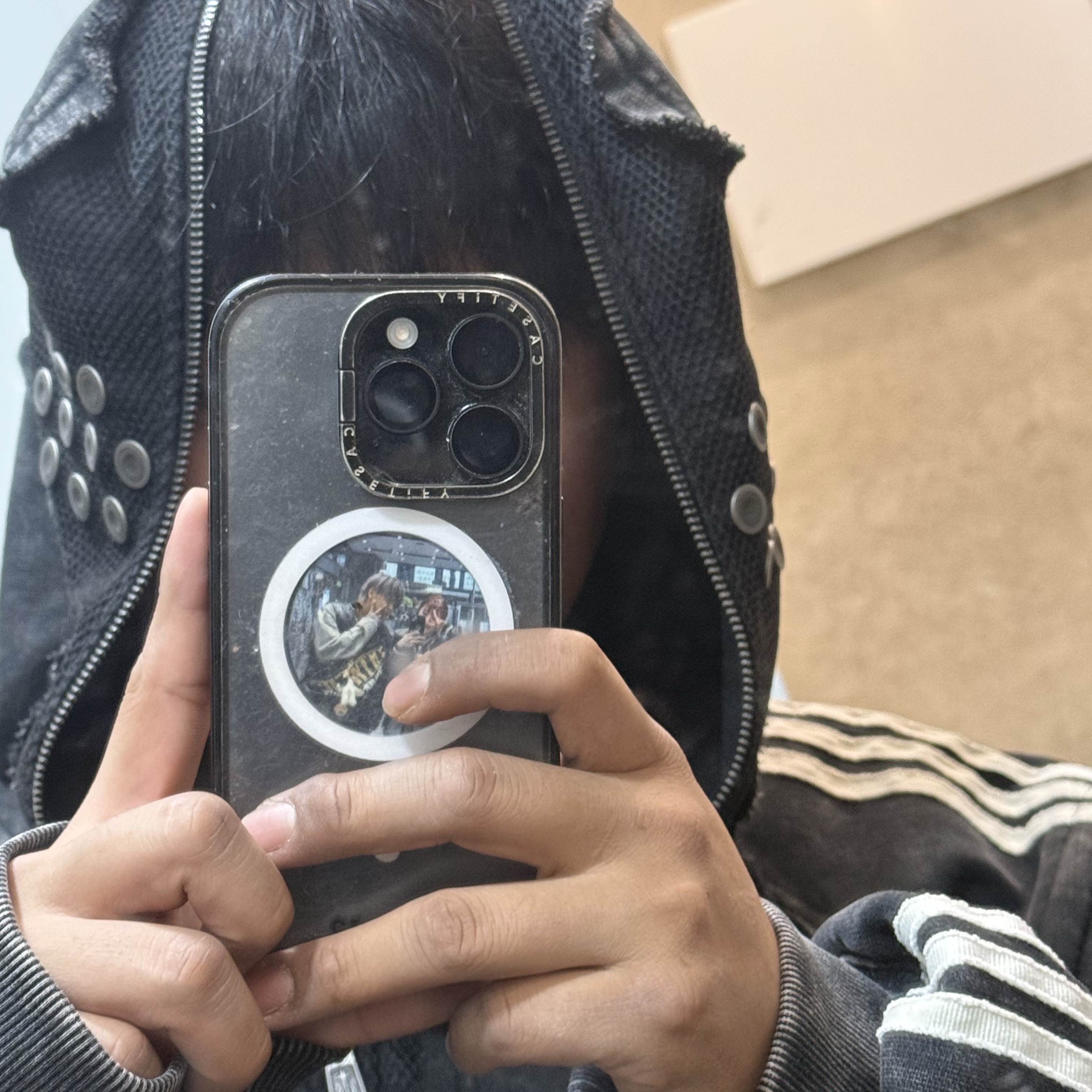 Adidas x Thug Club Teamgeist Sweat Hooded Zip Up Black - KR Sizing 착용 스타일 - 2
