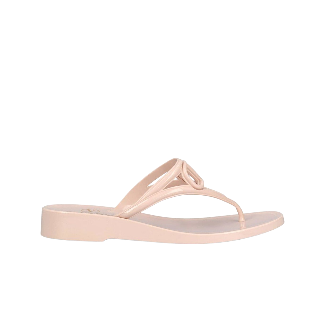 S0IG8ZFV16Q (W) Valentino Vlogo Signature Rubber Thong Sandal Rose Quartz