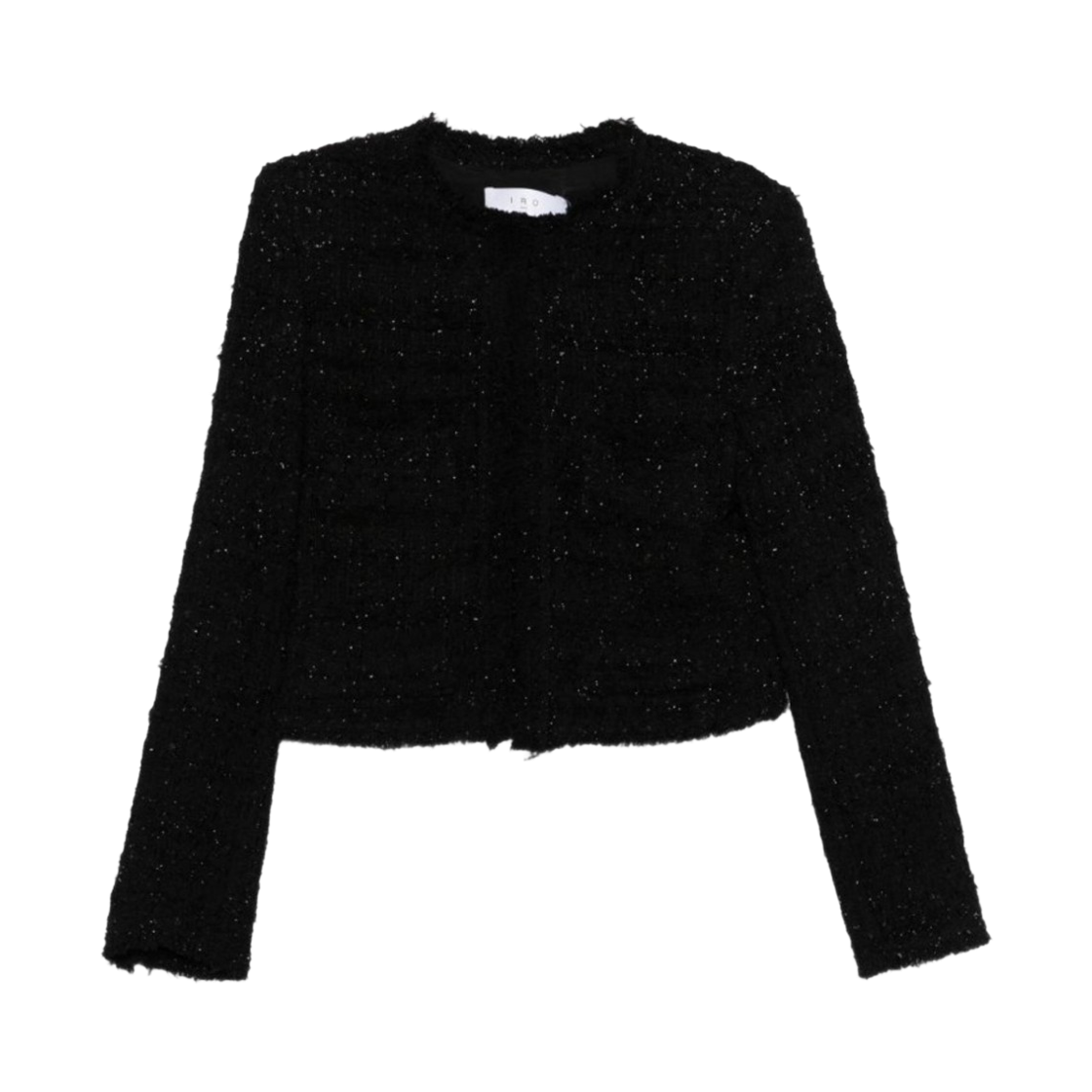 (W) 이로 프레이드 엣지 트위드 크롭 자켓 블랙((W) Iro Frayed Edge Tweed Cropped Jacket Black)