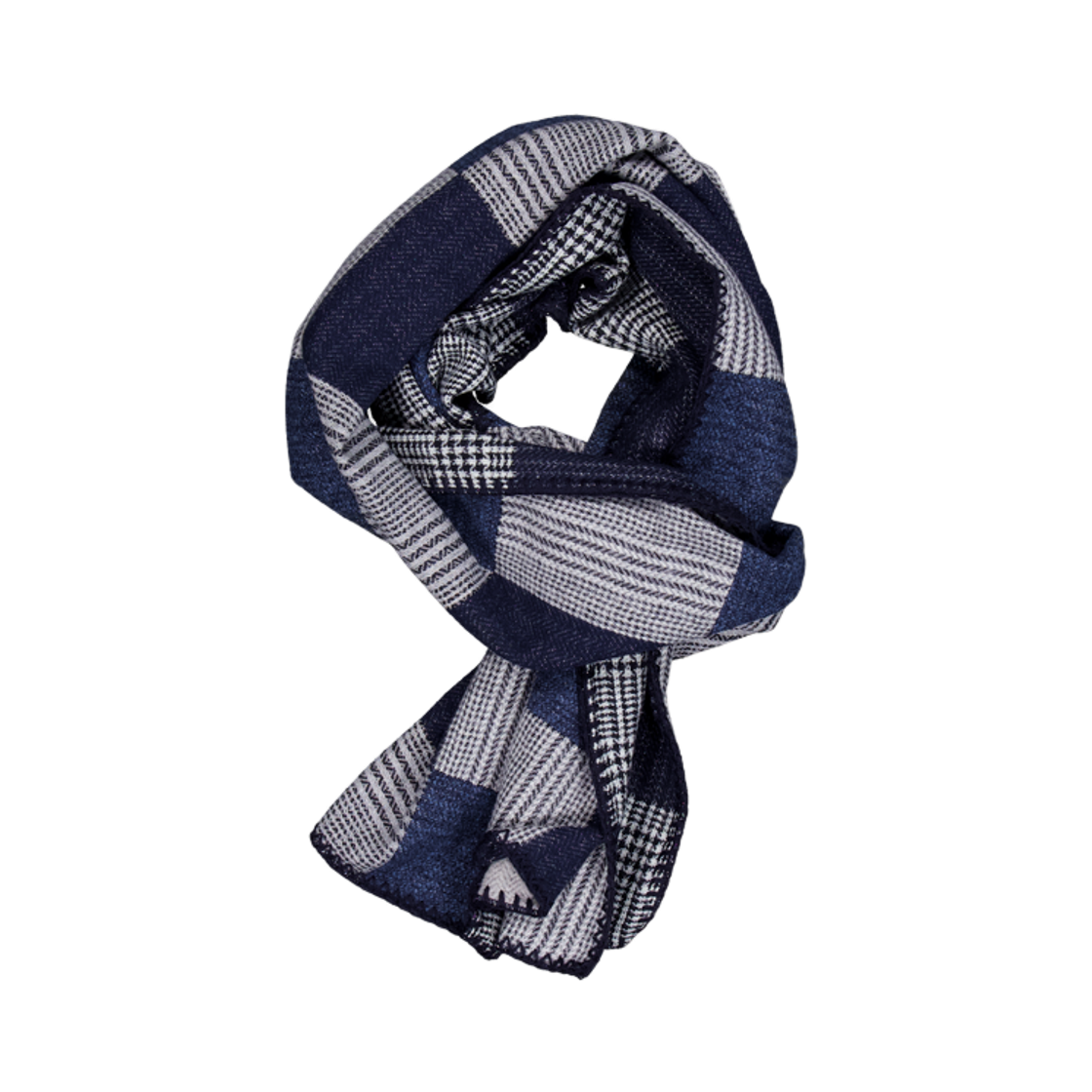퍼렌 플러피 코튼 스카프 체크 네이비(PERENN Fluffy Cotton Scarf Check Navy)