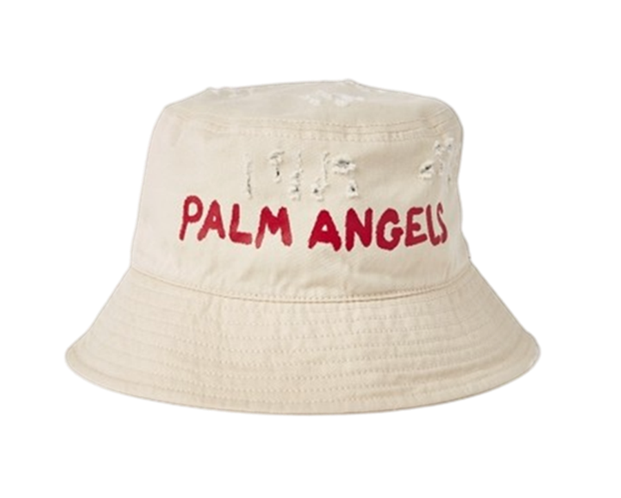 P9Y5MMA90 Palm Angels Seasonal Logo Bucket Hat - Off White