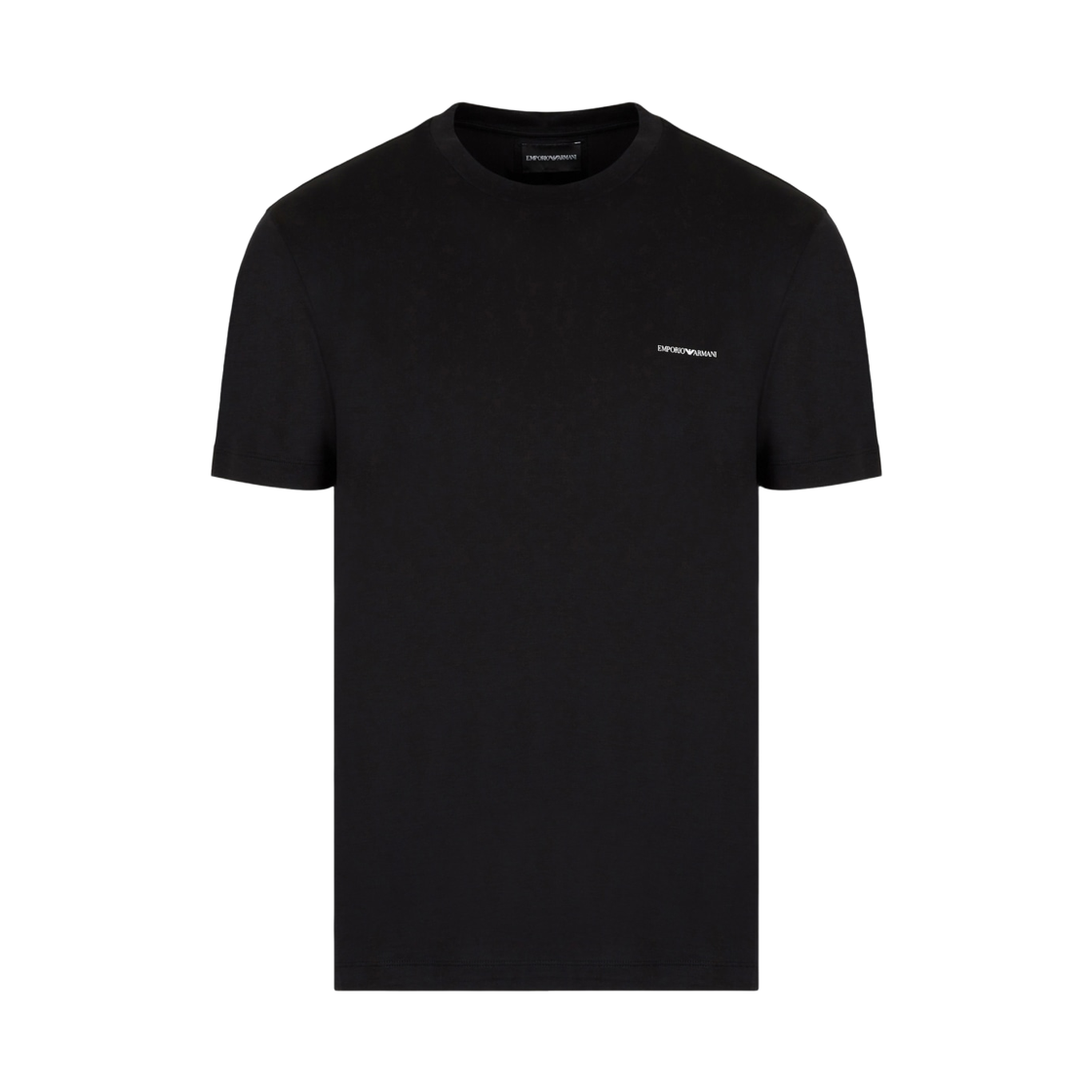 8N1TD81JUVZ0999 Emporio Armani ASV Micro Logo Lettering Lyocell Jersey T-Shirt Black