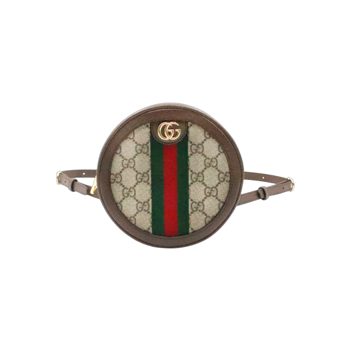구찌 598661 브라운 레더 WEB GG 오피디아 미니 라운드 금장 체인 백팩(Gucci Brown Leather Web GG Ophidia Mini Round Chain Backpack)