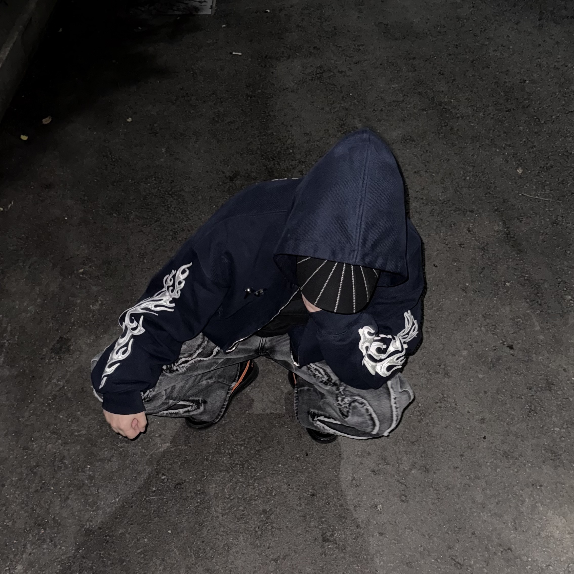 Adidas x Thug Club Long Sleeve T-Shirt Black - KR Sizing, Thug Club Leather Flame Hooded Zip-Up Navy 착용 스타일 - 3