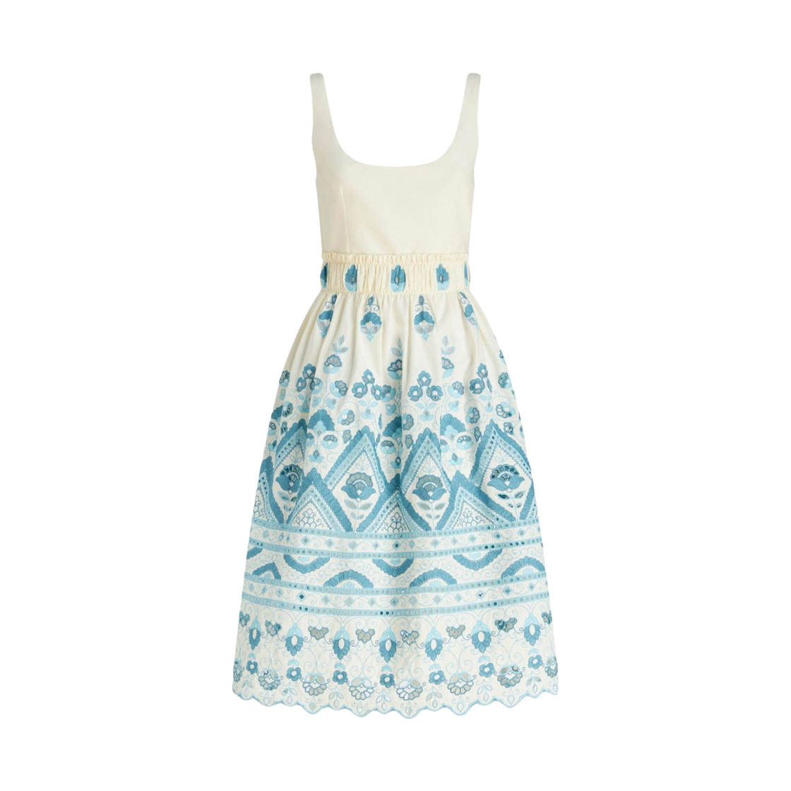 (W) 에트로 코튼 블렌드 숏 드레스 화이트((W) Etro Cotton Blend Short Dress White)
