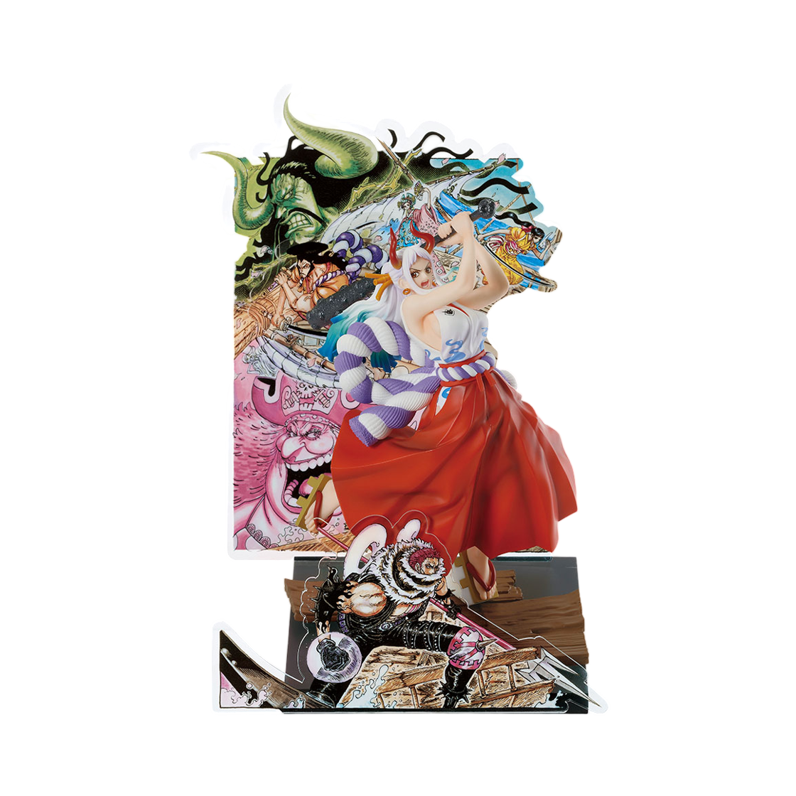 반다이 제일복권 원피스 WT100 기념 100 대해적 신 오다 에이치로 오리지널 일러스트 H상 야마토 100 대해적 신 피규어(Bandai Ichiban Kuji One Piece WT100 Commemoration 100 Great Pirate Scenes, Original Illustration by Eiichiro Oda H Prize Yamato 100 Great Pirate Scenes Figure) - 1