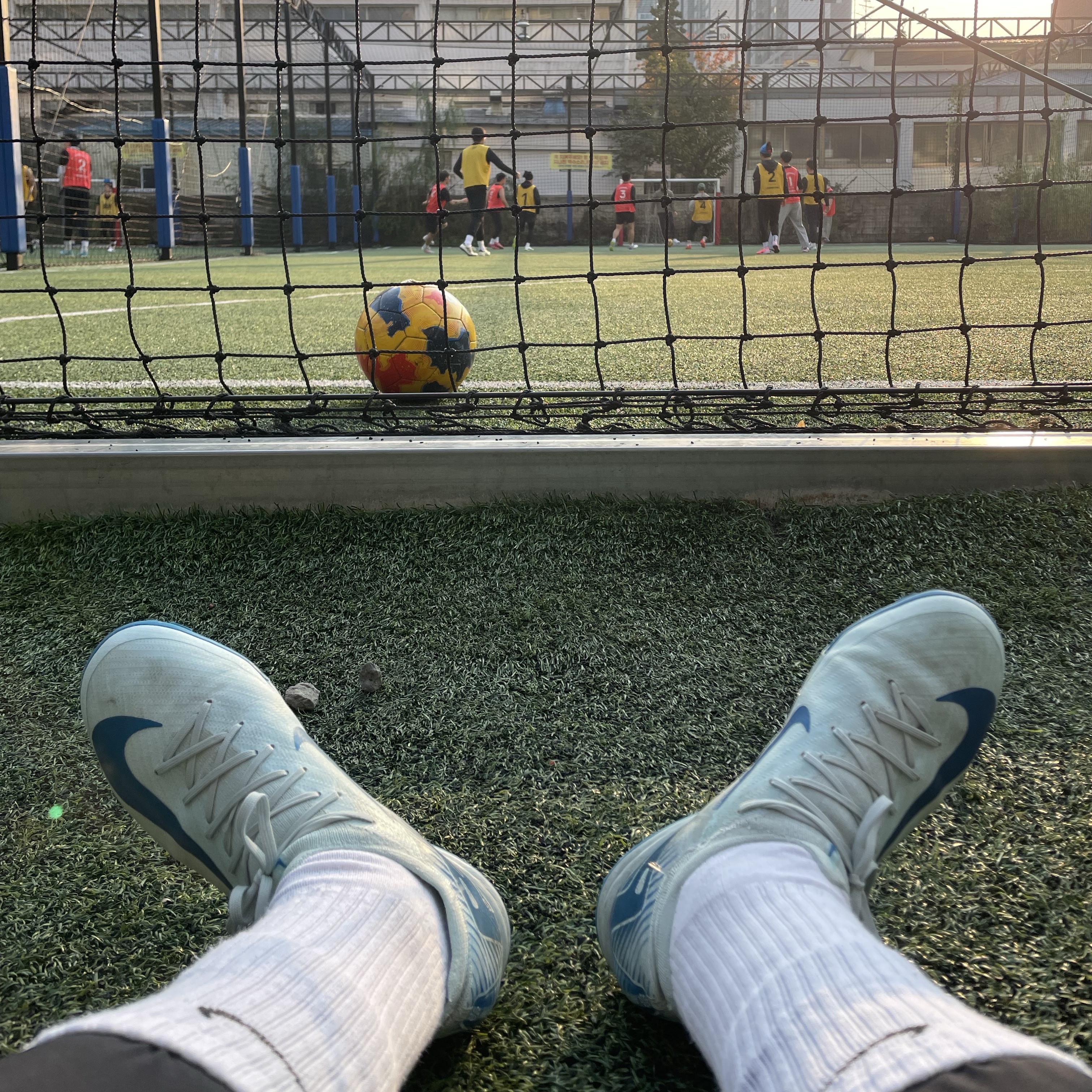 Nike Mercurial Vapor 16 Pro TF Glacier Blue Blue Orbit 착용 스타일