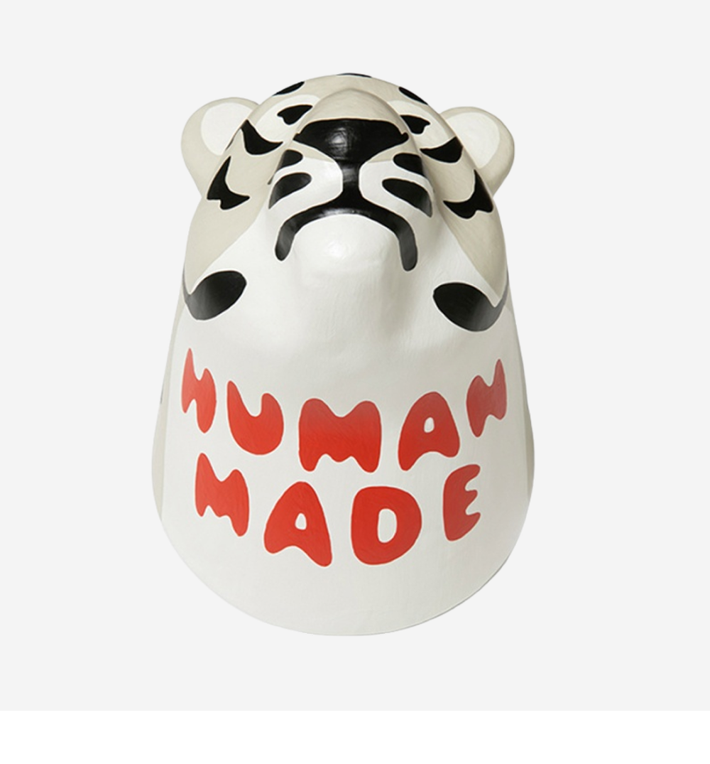 휴먼 메이드 타이거 트로피 페이퍼 마쉐 디스플레이 화이트 | Human