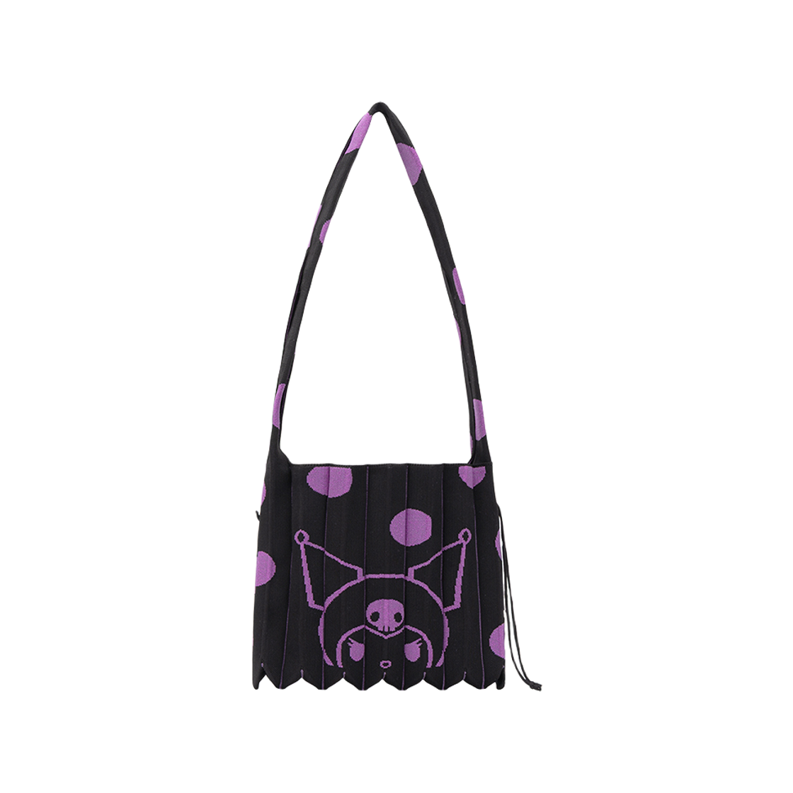 조셉앤스테이시 럭키 플리츠 니트 크로스바디 미디움 도트 쿠로미 리치 블랙(Joseph&Stacey Lucky Pleats Knit Crossbody M Dot Kuromi Rich Black)