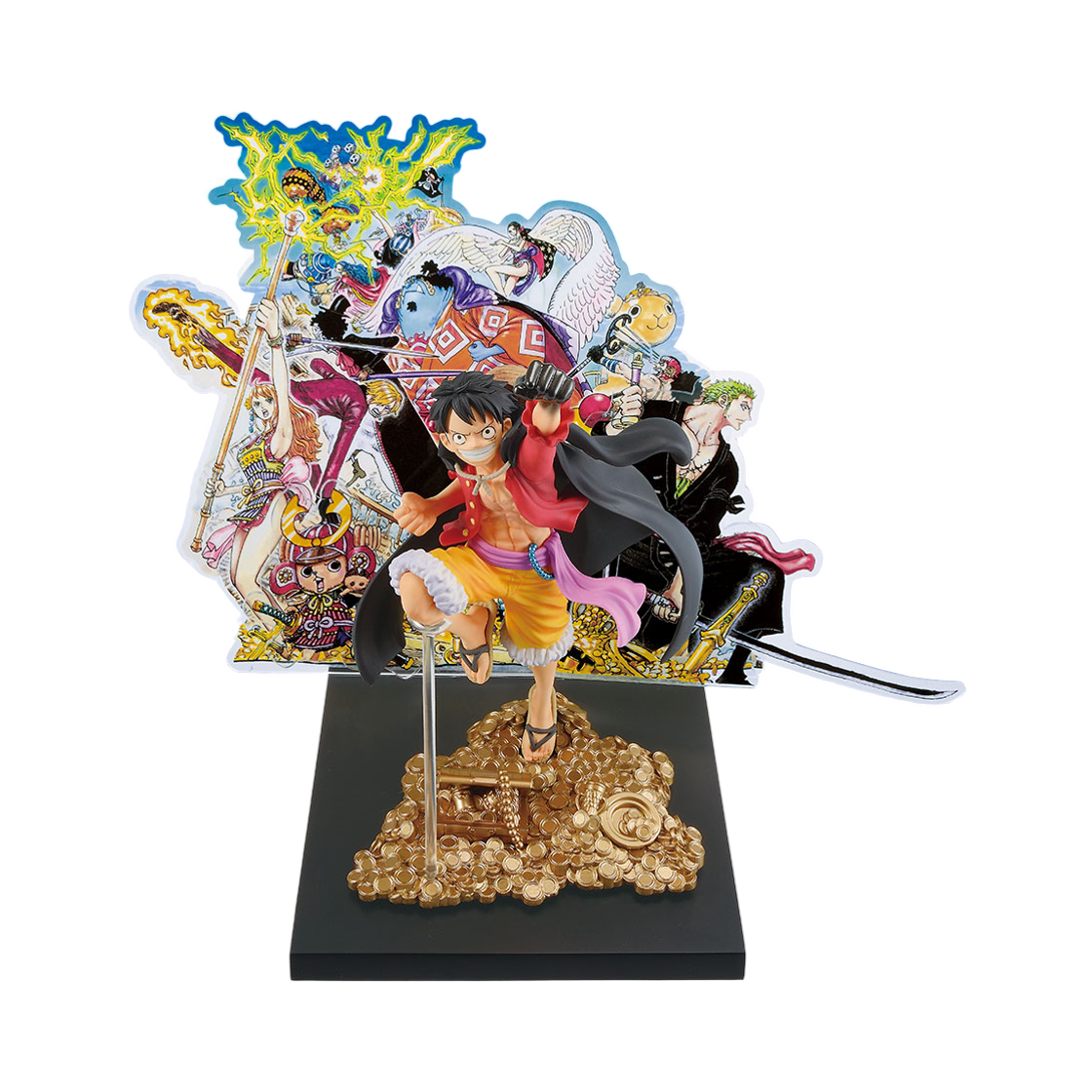 반다이 제일복권 원피스 WT100 기념 100 대해적 신 오다 에이치로 오리지널 일러스트 B상 몽키 D. 루피 100 대해적 뷰즈 피규어(Bandai Ichiban Kuji One Piece WT100 Commemoration 100 Great Pirate Scenes, Original Illustration by Eiichiro Oda B Prize Monkey D. Luffy Great Pirate 100 Views Figure)