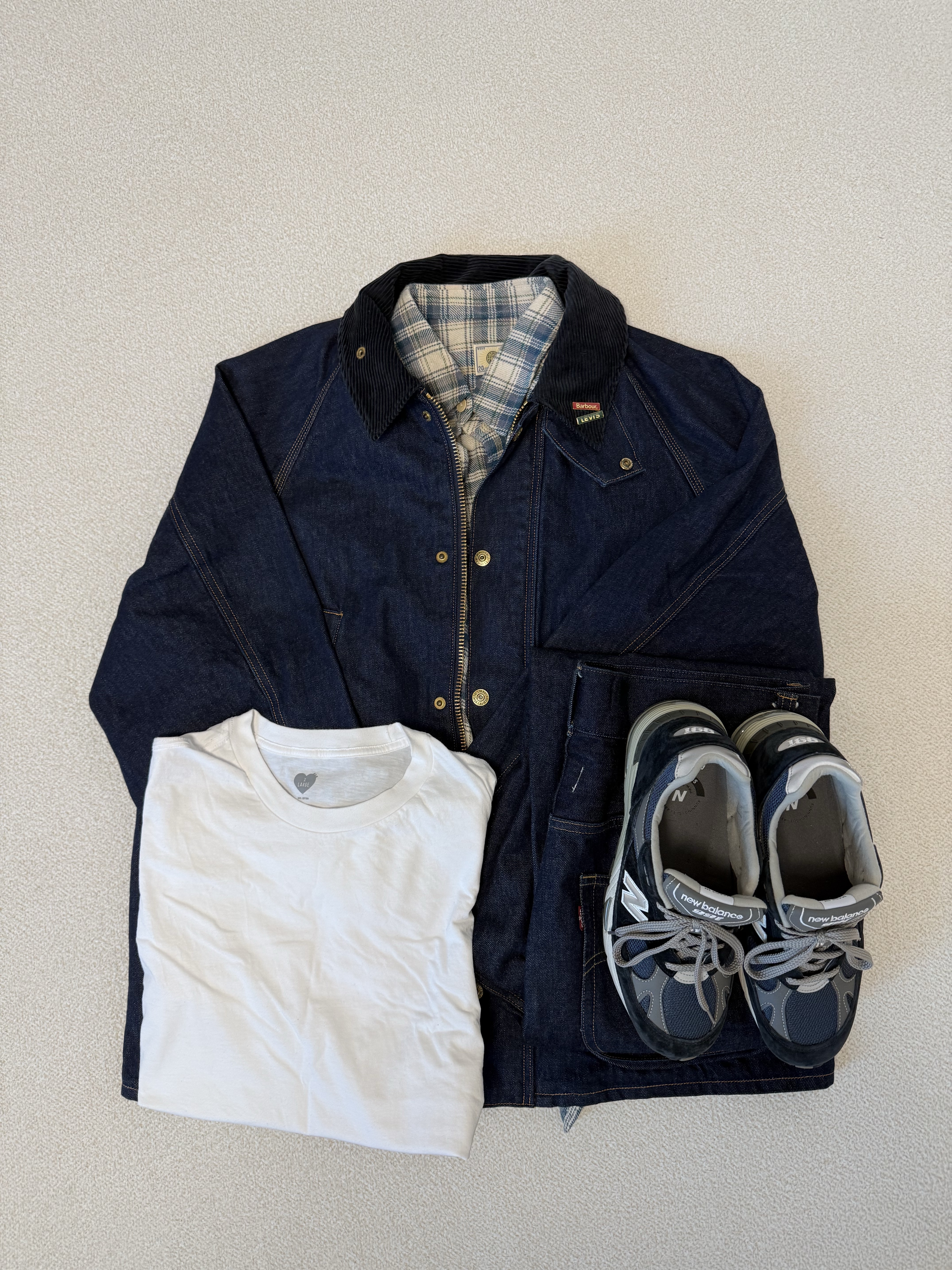 New Balance 991 Made in UK Navy 착용 스타일 - 1