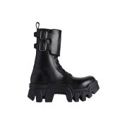 (W) Balenciaga Bulldozer Combat Lace Up Boot Black