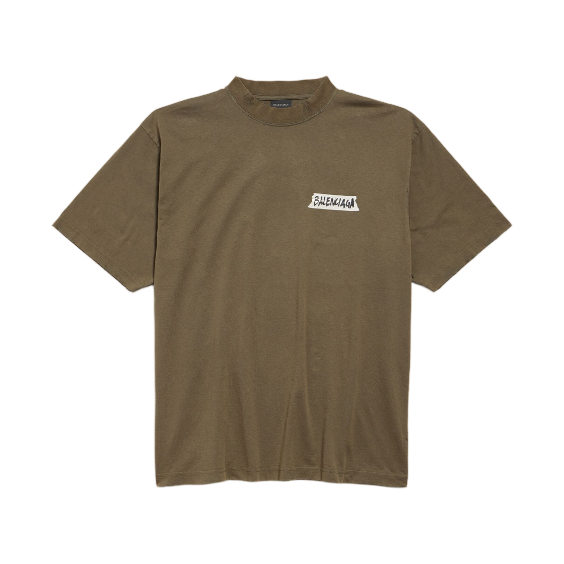 764235TTVL62840 Balenciaga Masking Tape T-Shirt Medium Fit Khaki