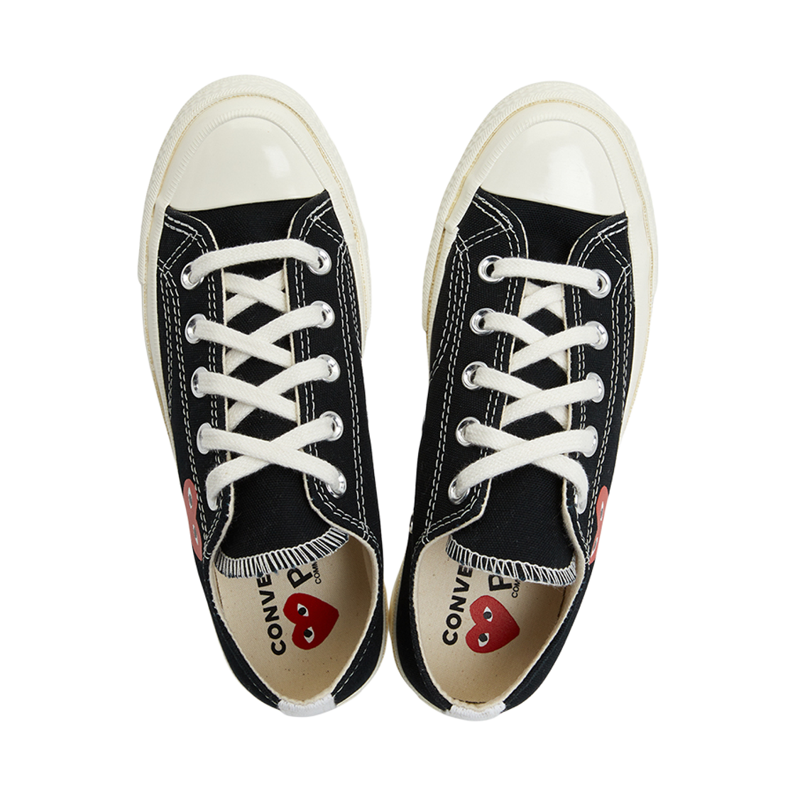 [15% 쿠폰] 컨버스 x 플레이 꼼데가르송 싱글 하트 척 70 로우 블랙([15% 쿠폰] Converse x Play Comme des Garcons Single Heart Chuck 70 Ox Black) - 3
