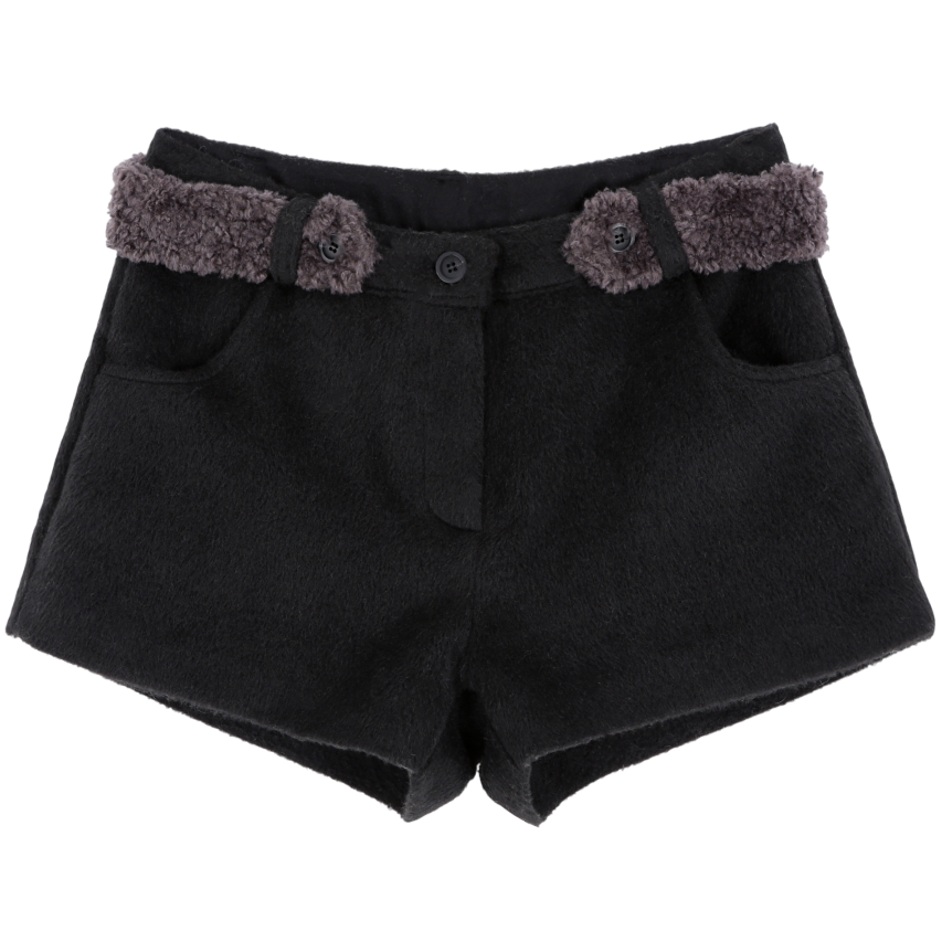 아수라 퍼 벨트 마이크로 팬츠 블랙(Asura Fur Belt Micro Pants Black)