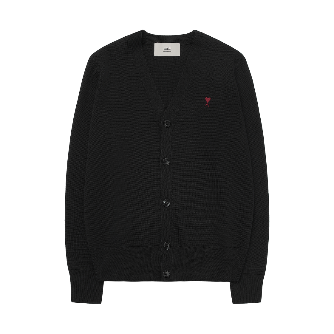 아미 스몰 하트 로고 울 가디건 블랙(AMI de Coeur Wool Cardigan Black)