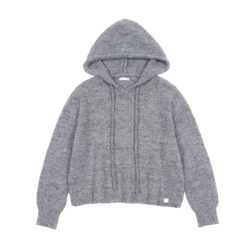 B25FWKN21CC0F Asura As Basic Wool Knit Hoody Chacoal