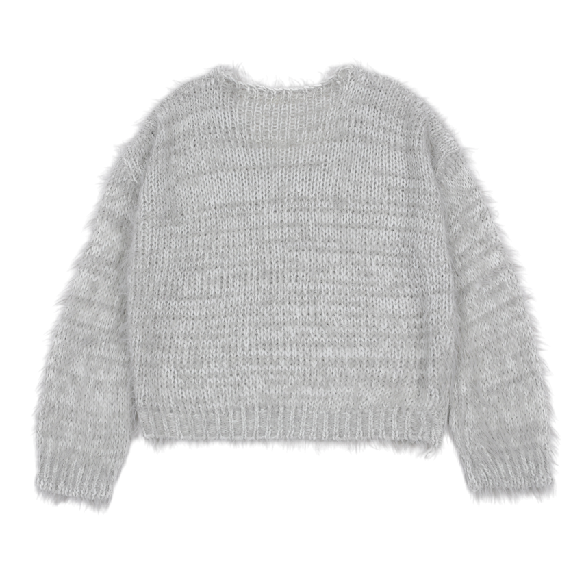 아수라 퍼지 V 니트 멜란지 그레이(Asura Fuzzy V Knit Melange Grey) - 2