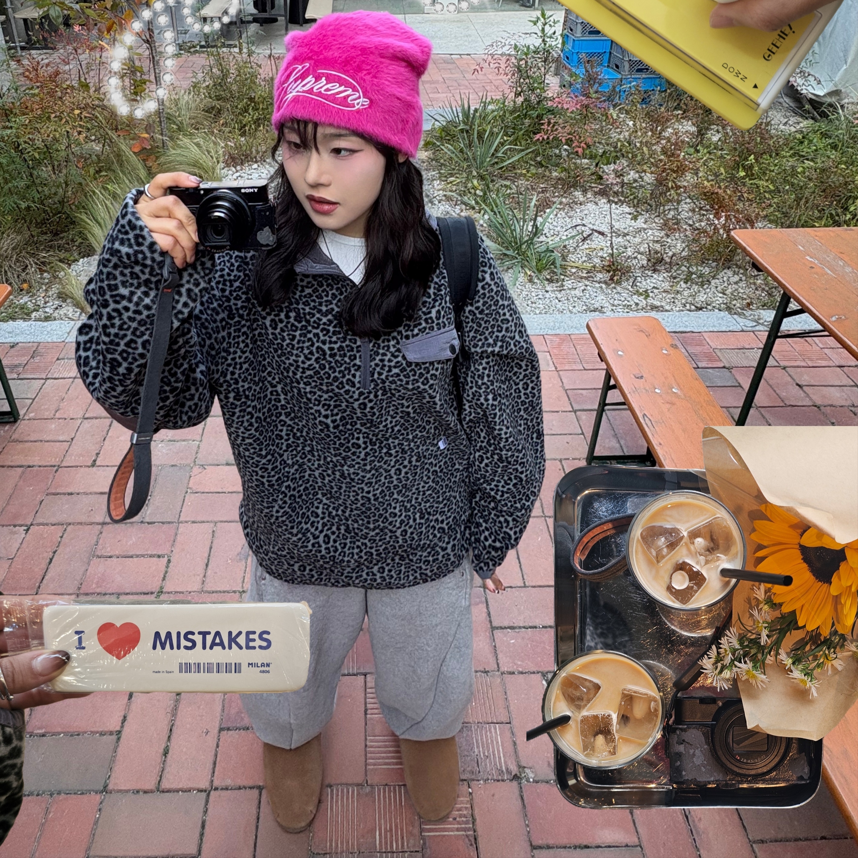Supreme x Kangol Furgora Script Beanie Magenta - 25FW, (W) UGG Pumped Slipper Chestnut 착용 스타일 - 2