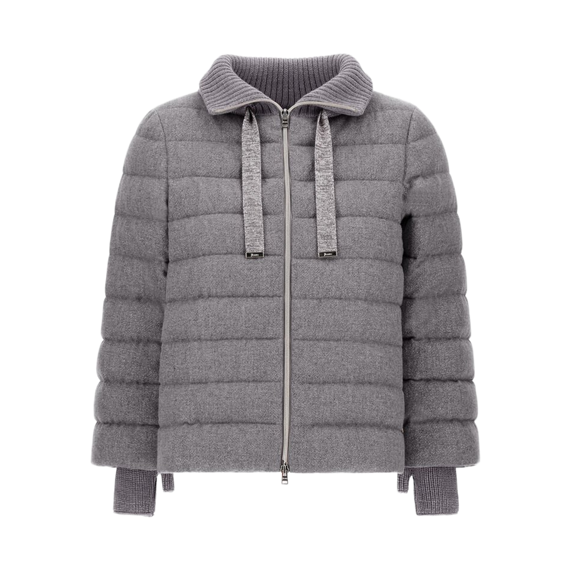 PI00136DR-33444R-9406 (W) Herno Resort Cape in Lucent Cashmere Wool Light Grey