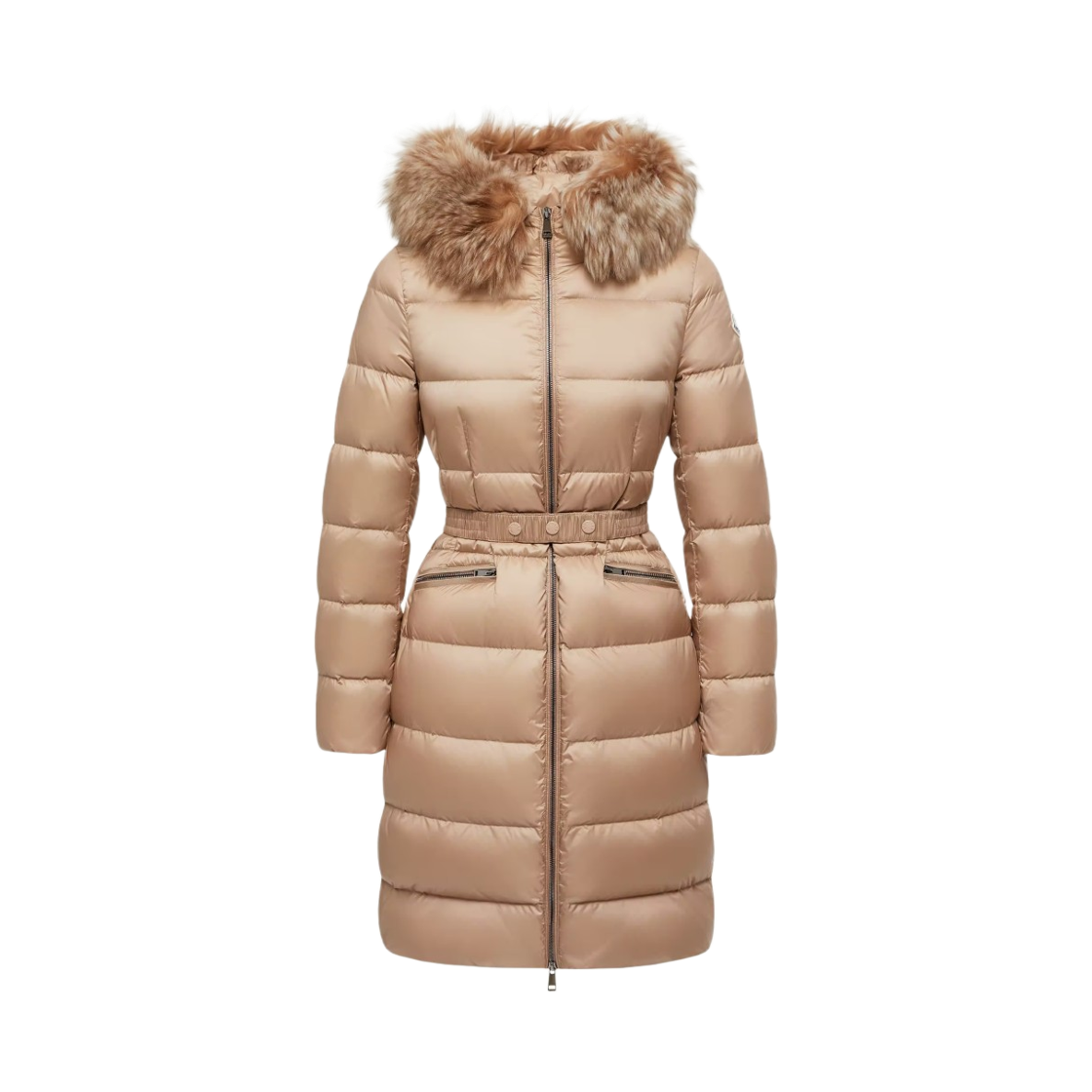 (W) 몽클레르 보에딕 후드 시어링 트리밍 롱 다운 자켓 카멜 베이지 - 25FW((W) Moncler Boedic Hooded Shearing Trim Long Down Jacket Camel Beige - 25FW) - 1