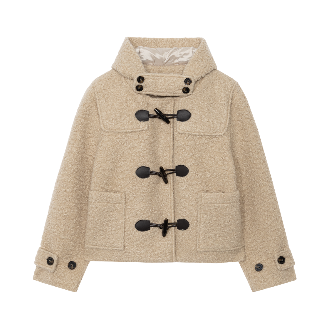LUV008 UGLYSHADOW Curly Duffle Coat Beige