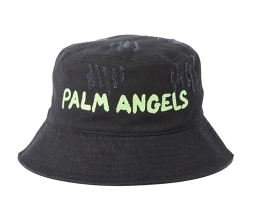P9Y5MMA99 Palm Angels Seasonal Logo Bucket Hat - Black