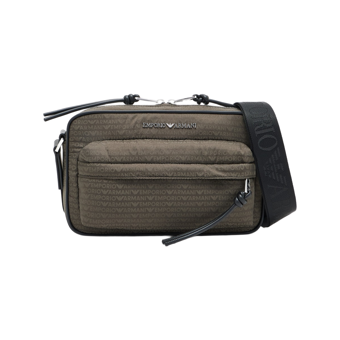 EM003416AF14637U8120 Emporio Armani Monogram Lettering Nylon Camera Bag Grey