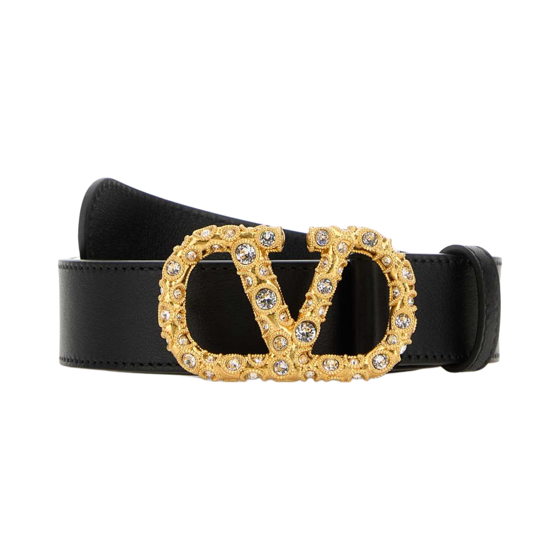 T0SM9GBIEDM (W) Valentino Vlogo Signature Leather Belt Black
