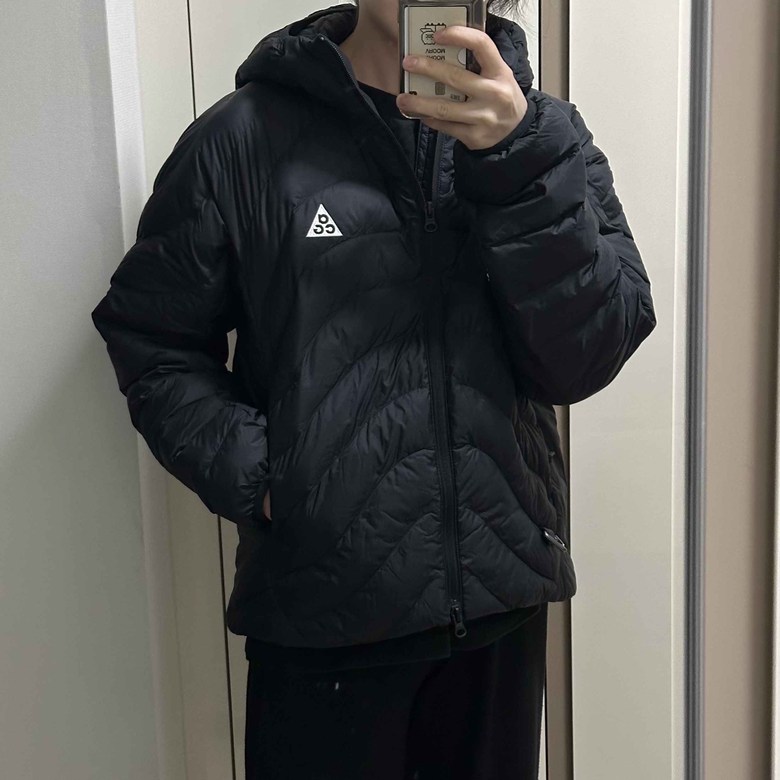 (W) Nike ACG Lava Flow Therma-Fit ADV Jacket Black Summit White 착용 스타일