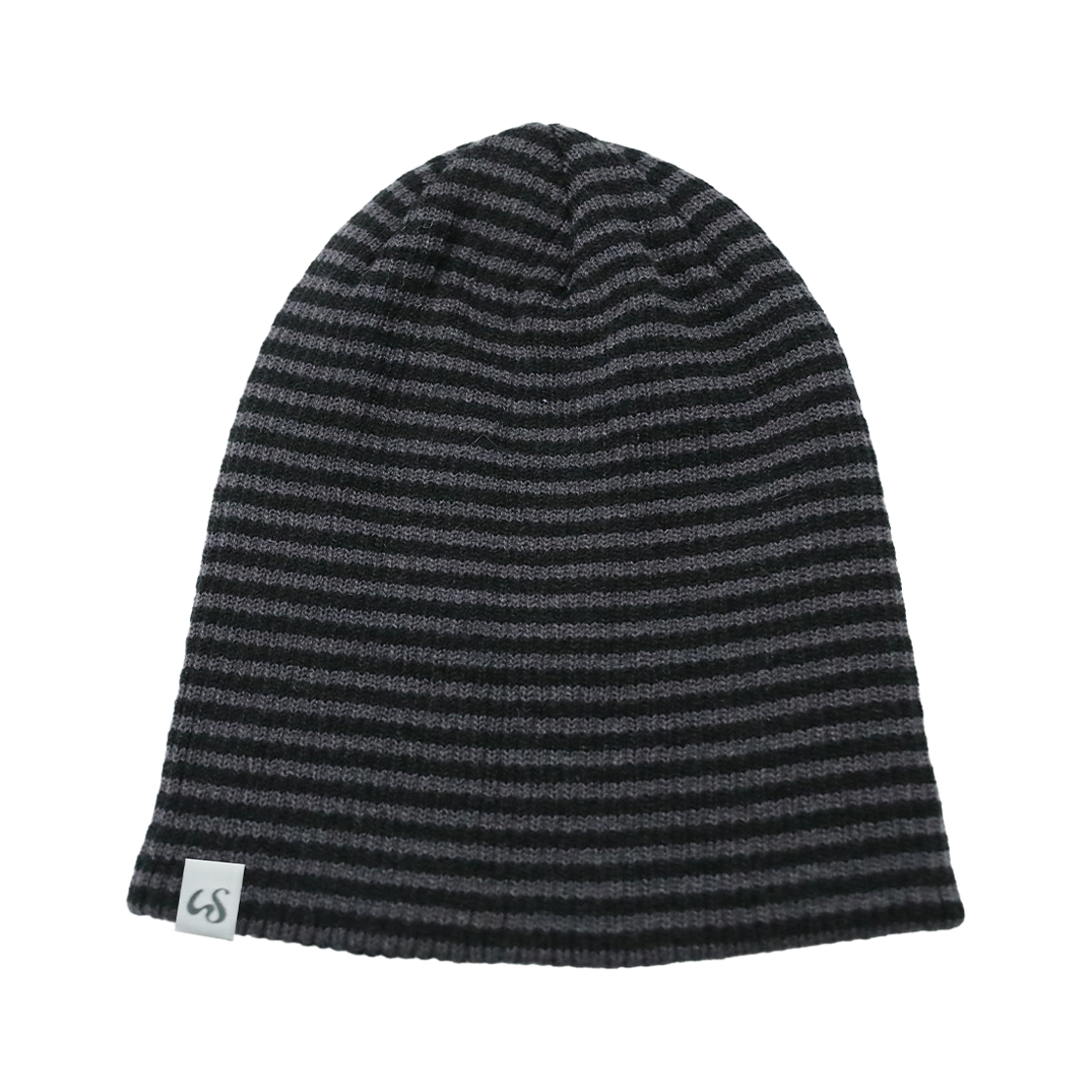 LUV053 UGLYSHADOW Striped Long Beanie Black