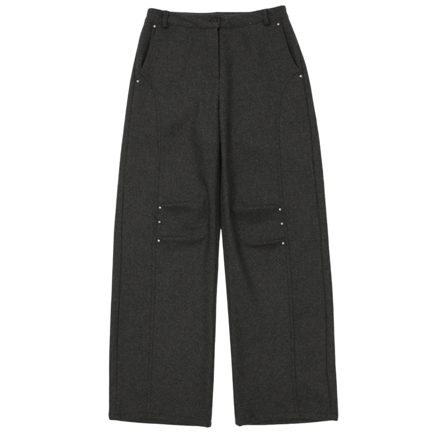 A25FWPT55CC0S Asura Wool Rivet Pants Charcoal