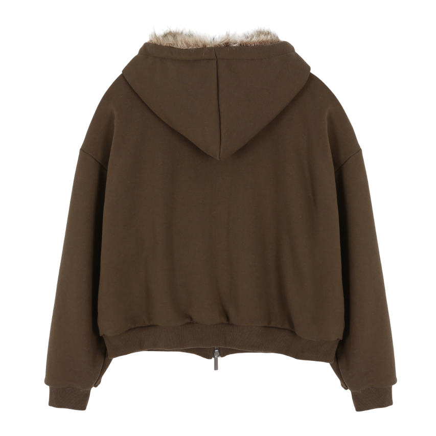 아수라 테디 퍼 후드 집업 브라운(Asura Teddy Fur Hood Zip Up Brown) - 2