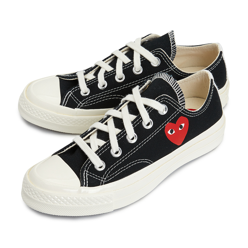 [15% 쿠폰] 컨버스 x 플레이 꼼데가르송 싱글 하트 척 70 로우 블랙([15% 쿠폰] Converse x Play Comme des Garcons Single Heart Chuck 70 Ox Black) - 2