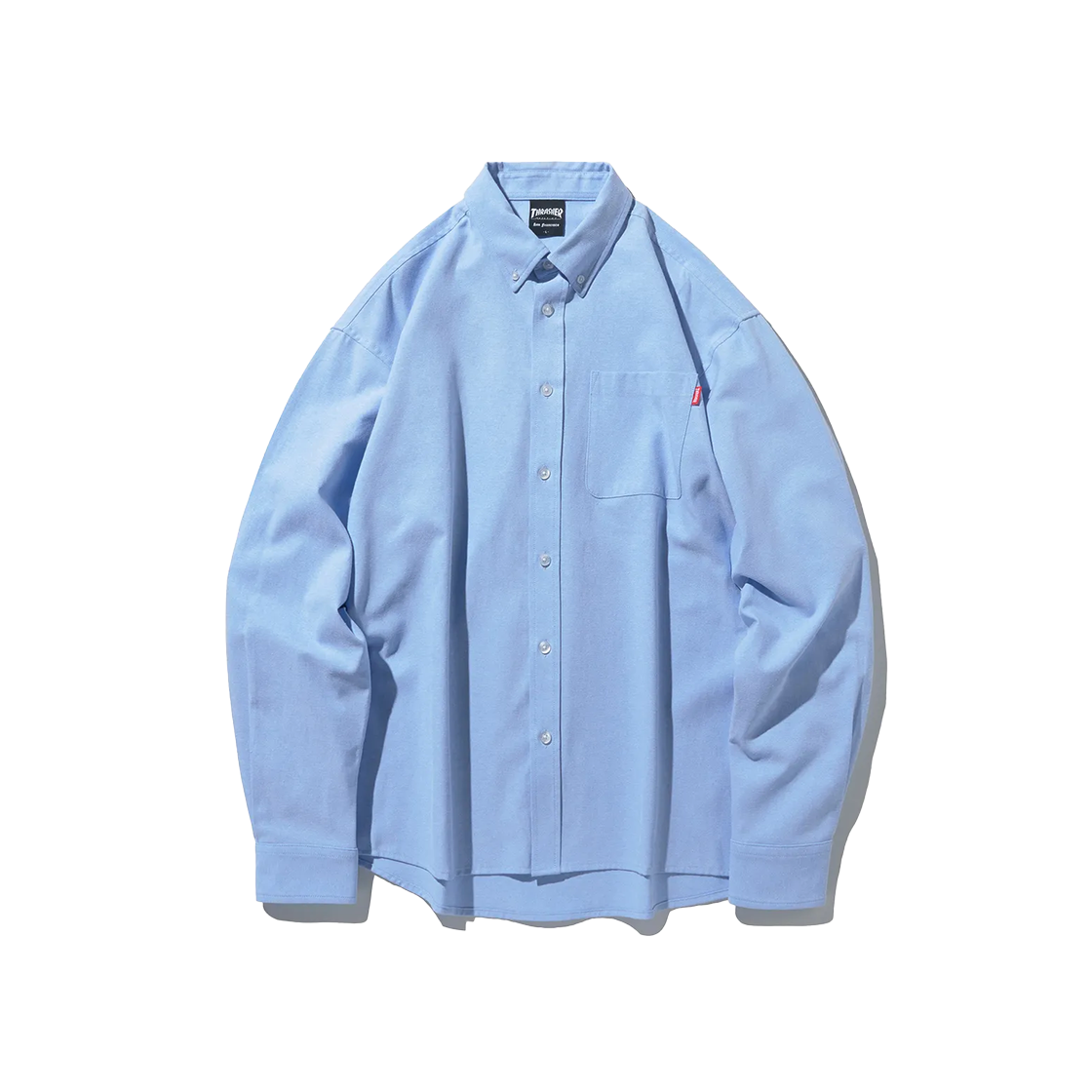 트레셔 플레임 포켓 옥스포드 셔츠 블루(THRASHER Flame Pocket Oxford Shirt Blue)