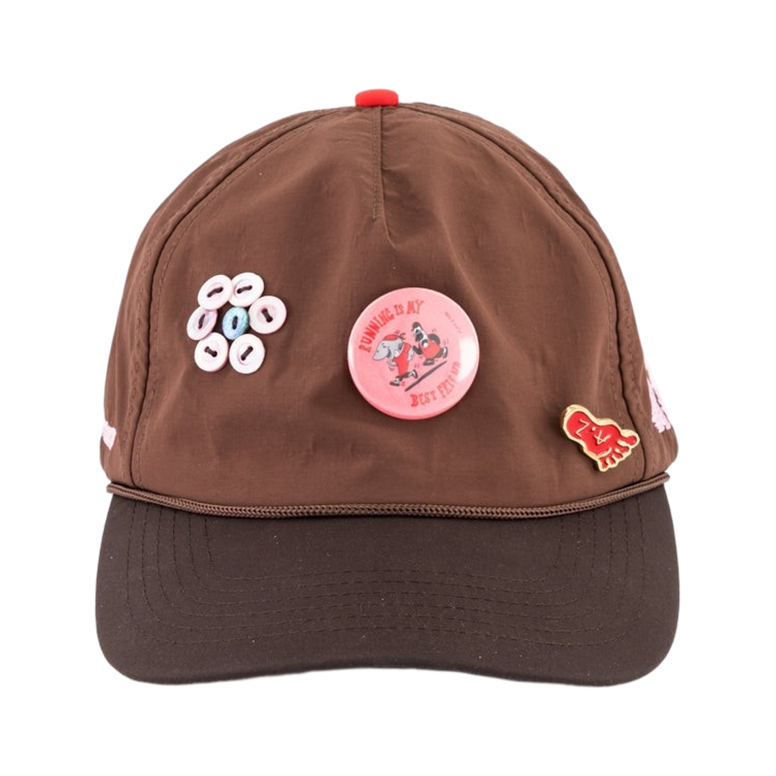 알렉스 조노 러닝 이즈 마이 베스트 프렌드 트러커 브라운 핀(Alex Zono Running is My Best Friend Trucker Brown Pins)