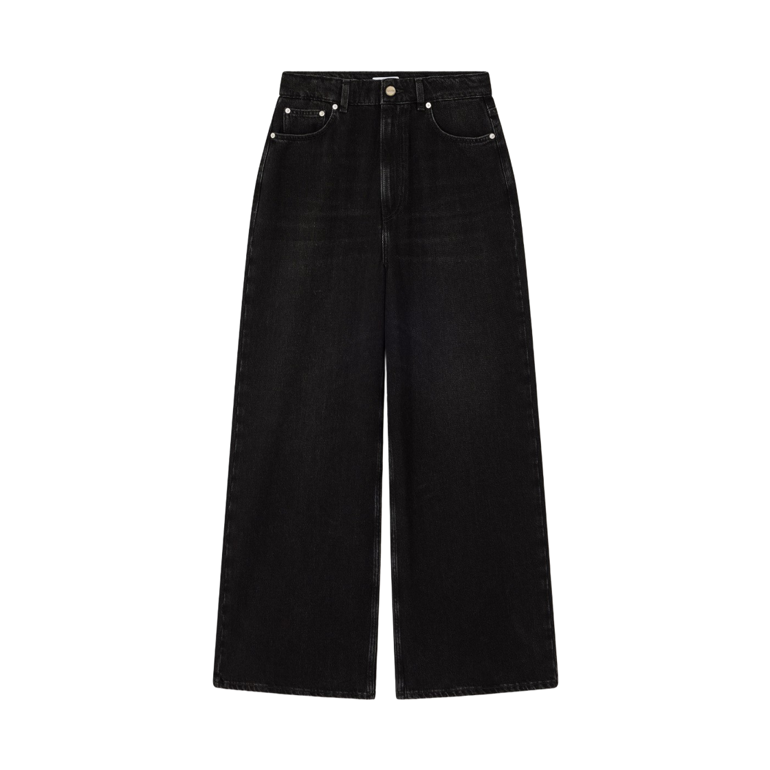 (W) 가니 배기 진 블랙 워시드((W) Ganni Baggy Jeans Black Washed)