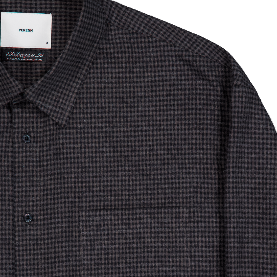 퍼렌 릴렉스드 플란넬 셔츠 스몰 블록 체크(PERENN Relaxed Flannel Shirts Small Block Check) - 3