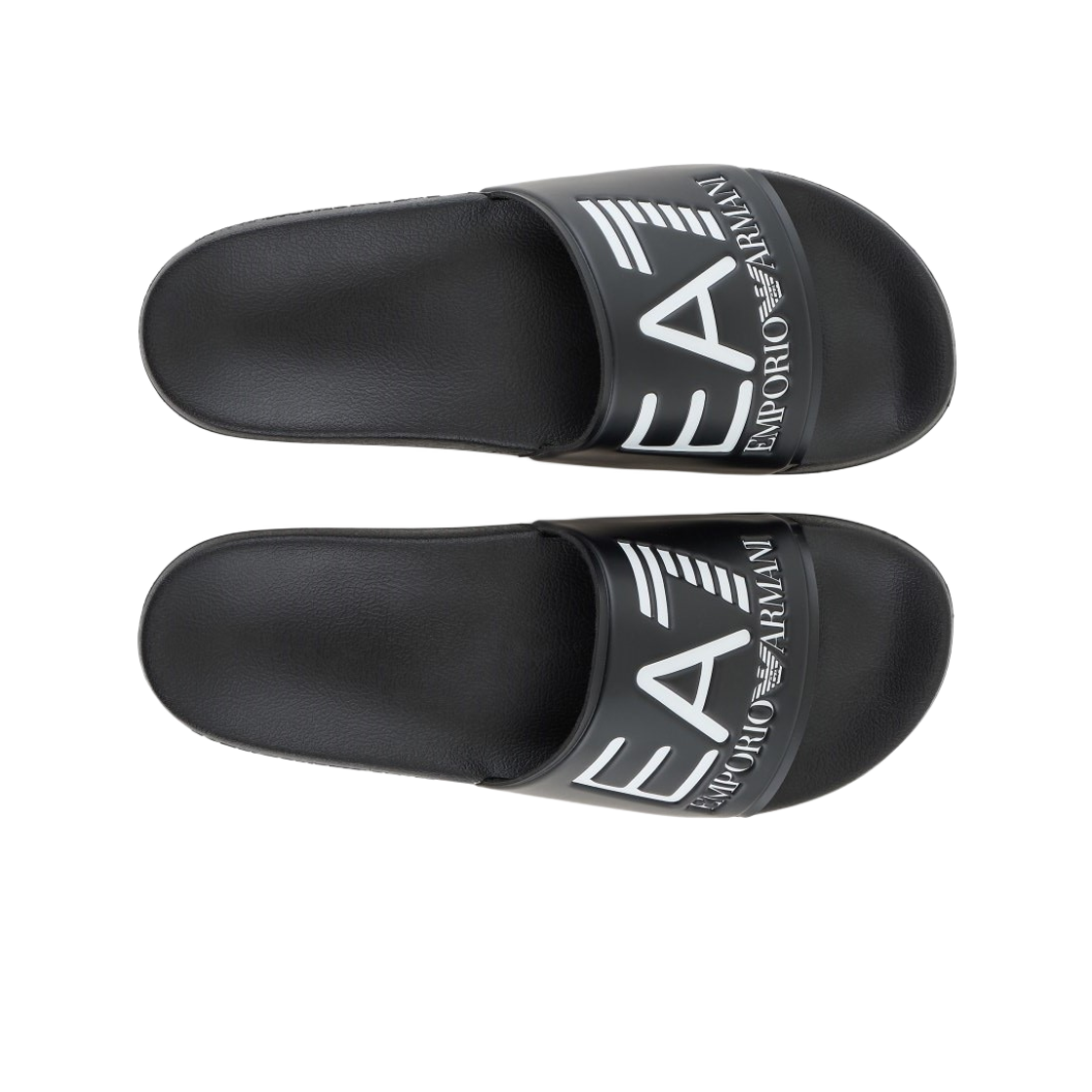 엠포리오 아르마니 EA7 오버사이즈 로고 슬라이드 샌들 블랙(Emporio Armani EA7 Oversized Logo Slide Sandals Black) - 2