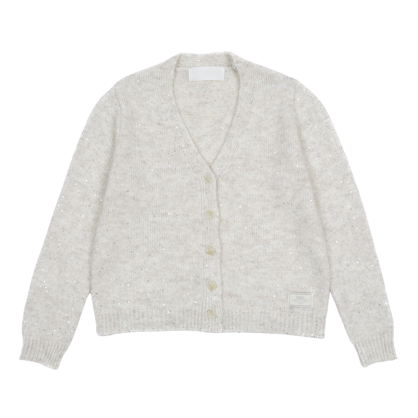 A25FWKN83IV0F Asura Twinkle Wool Cardigan Ivory