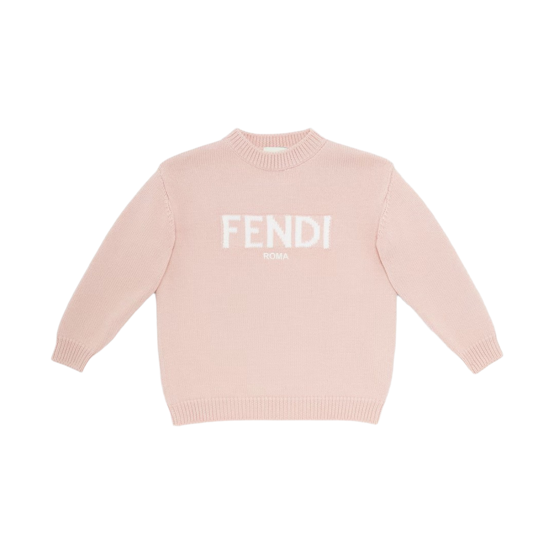 JUG147AOCHF1M26 (Kids) Fendi Wool Jumper with Lettering Pink