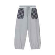 SOMSOC Nova Check Sweat Pants Melange Grey