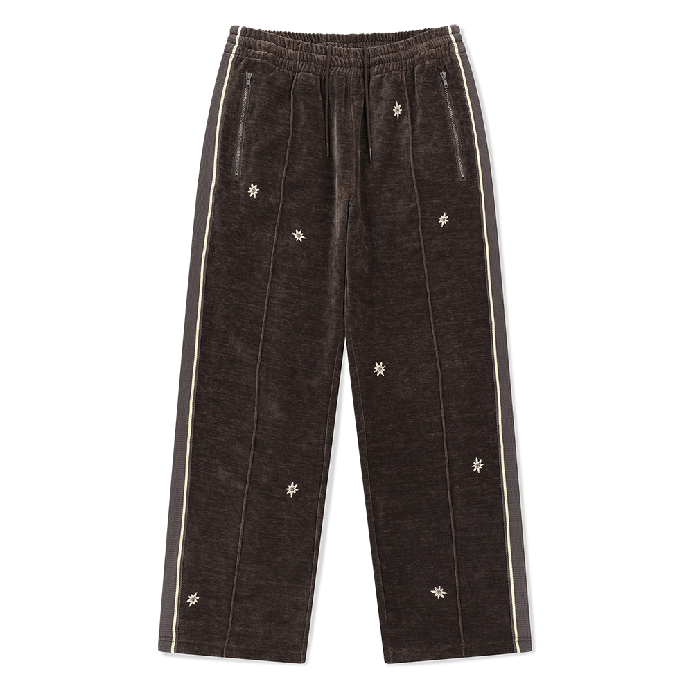SL253WPANP01BR [트리플적립]SUNLOVE Velour Twinkle Track Pants Brown