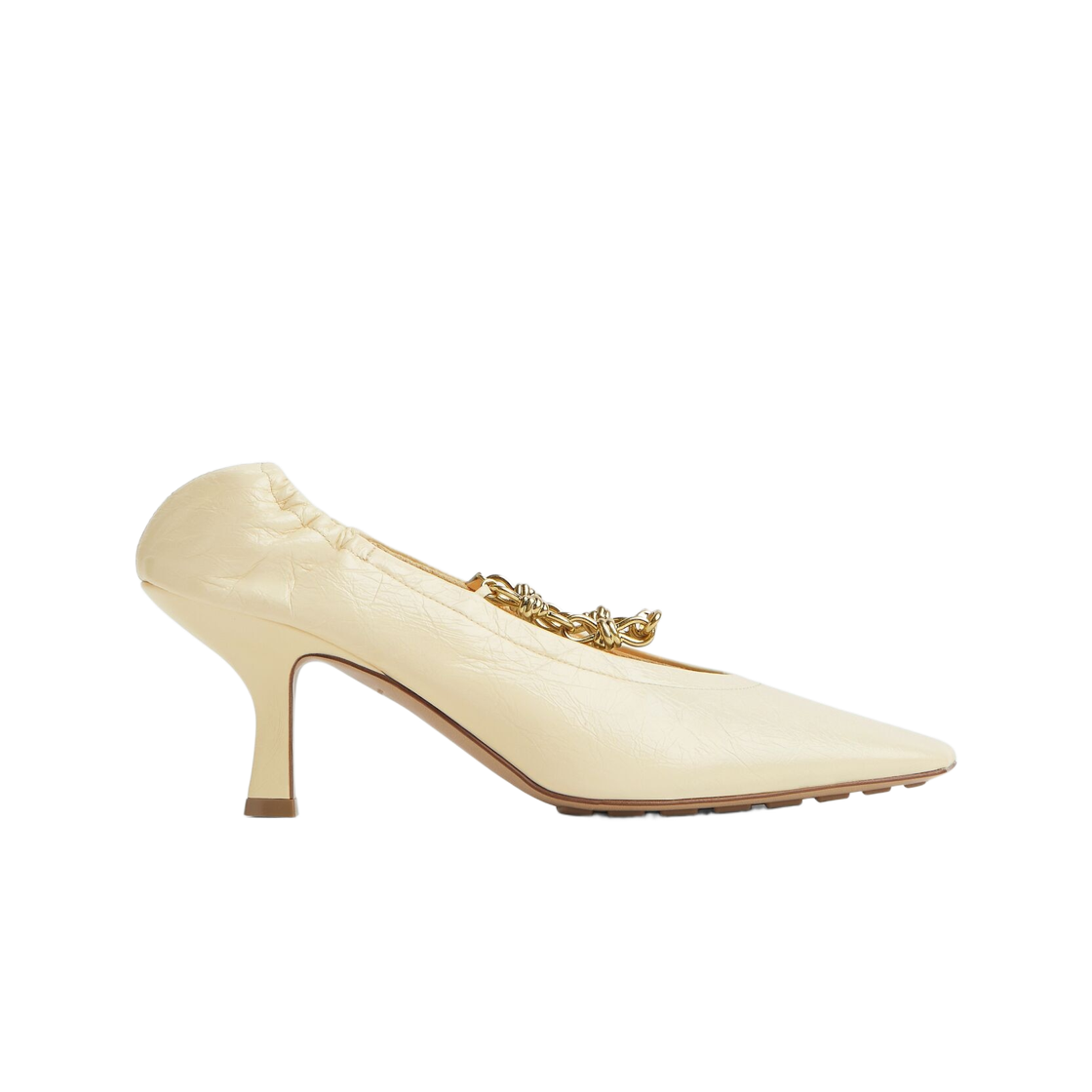 796473V4F309031 (W) Bottega Veneta Sharp Chain Pumps Sea Salt