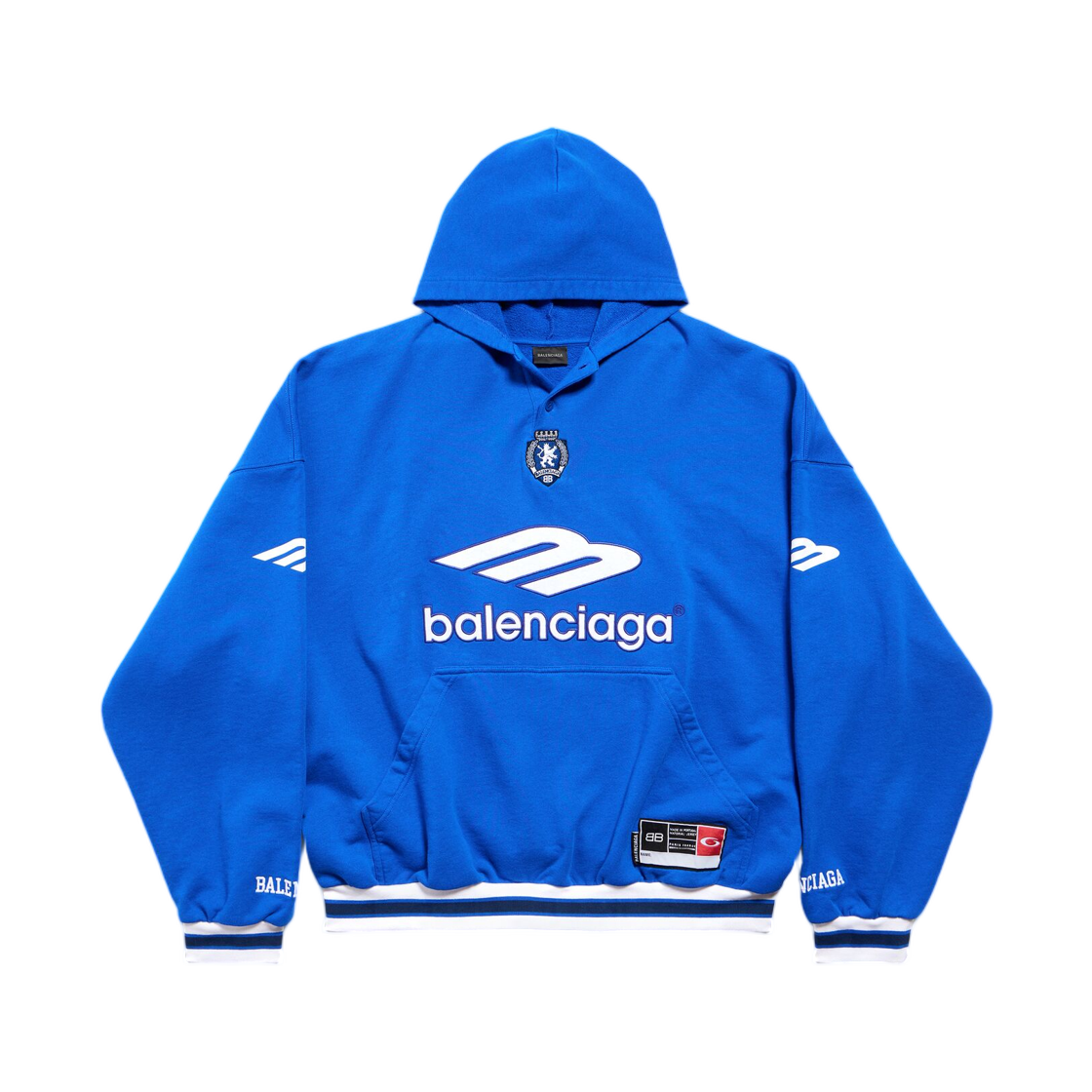발렌시아가 3B 풋볼 폴로 후드 로얄 블루 화이트(Balenciaga 3B Football Polo Hoodie Royal Blue White) - 1