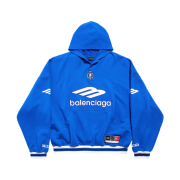 Balenciaga 3B Football Polo Hoodie Royal Blue White