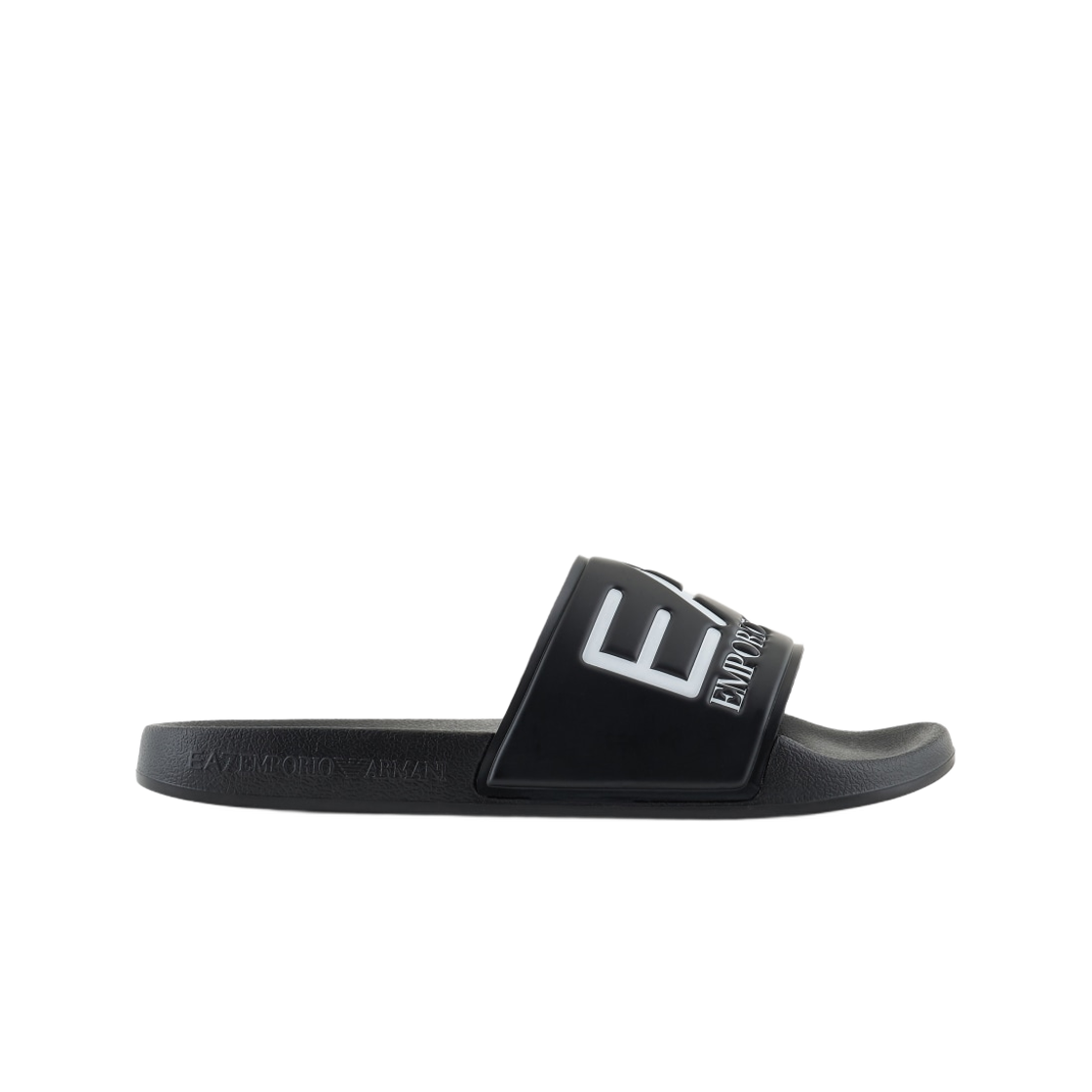 7X000108AF15118UC001 Emporio Armani EA7 Oversized Logo Slide Sandals Black