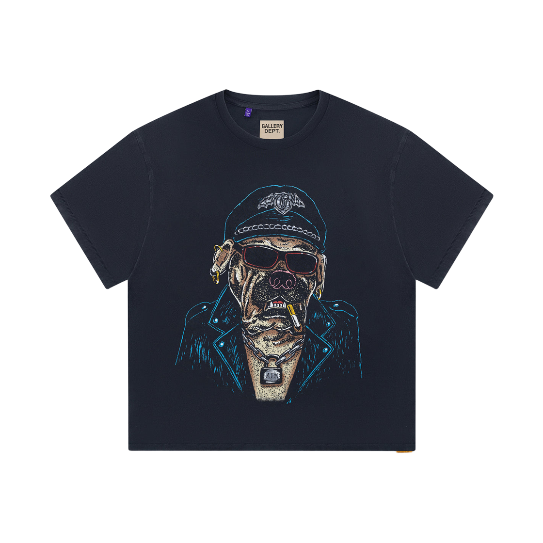 OBD-10284 Gallery Dept. Oct Biker Dog T-Shirt Vintage Black