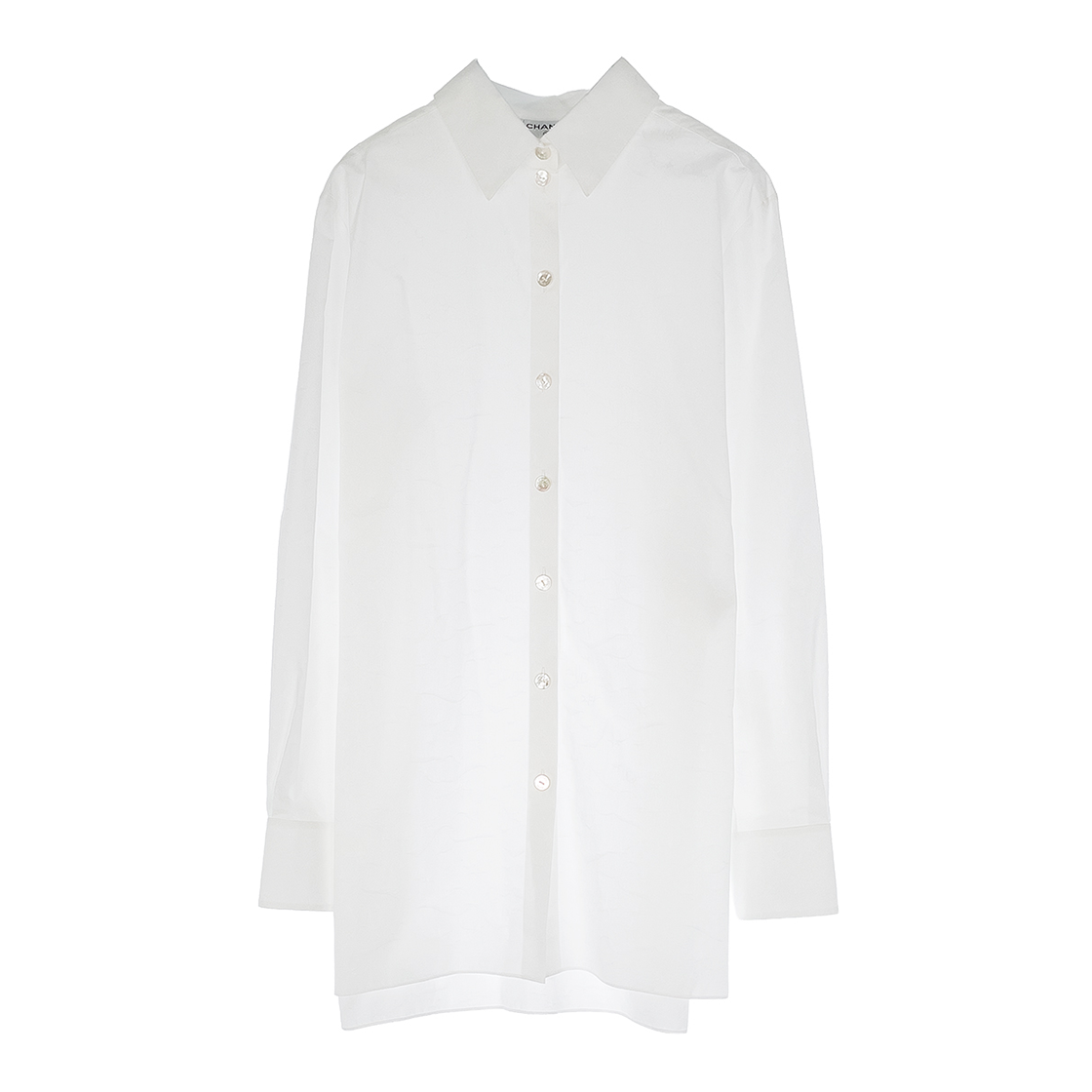 IT6GDJBLPWT8 Chanel 24C Cotton Long Shirt 38 White (5ET1890)